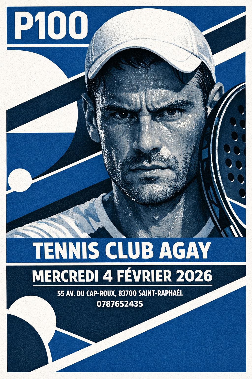 Visuel de tournoi de padel au style compétition